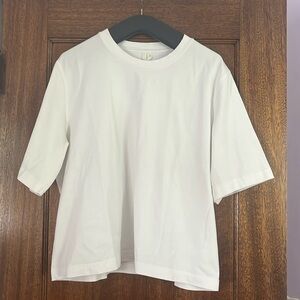 Arket Boxy White 100% Cotton T-Shirt - Size Large